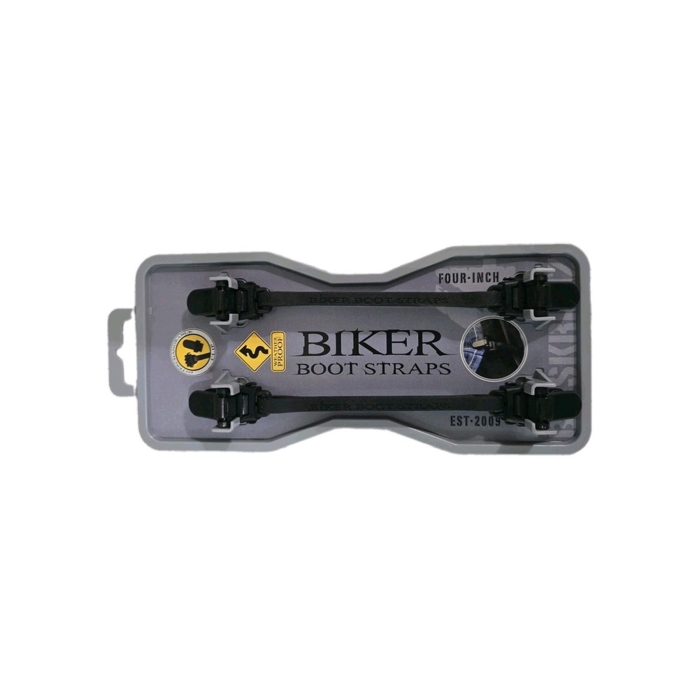 Biker Boot Straps, 4-inch Black